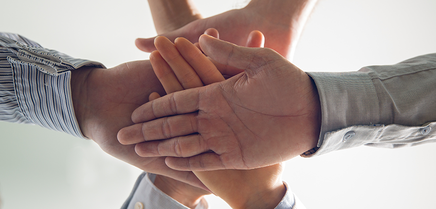 Hands of group of mens